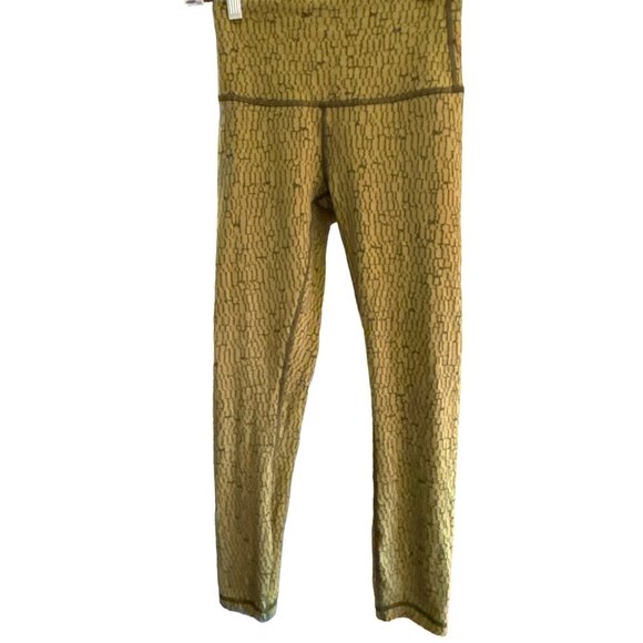 Lululemon Women's Wunder Under High Rise Stacked Jacquard Mossy Dark Olive Sz 4 - Picture 1 of 5